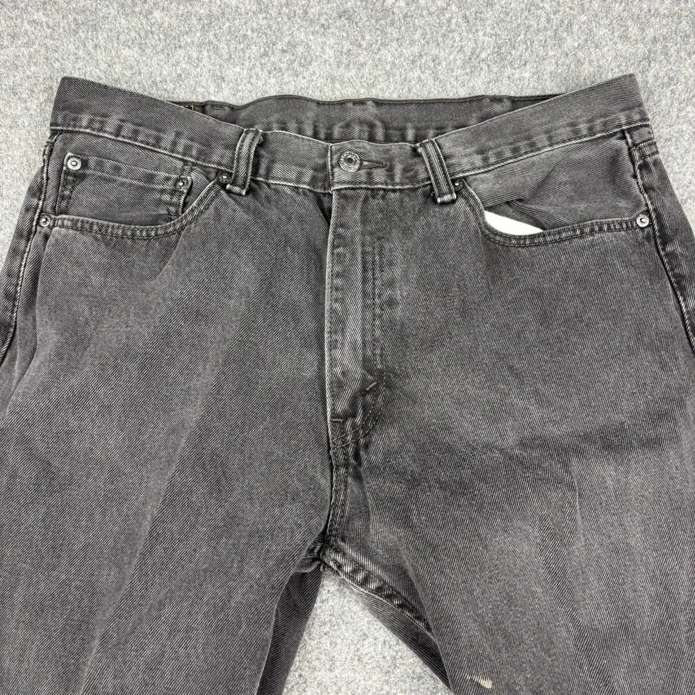 Levi's 505‎ Jeans Mens 38x30 (Fits 36x29) Black Wash Straight Leg Denim Casual